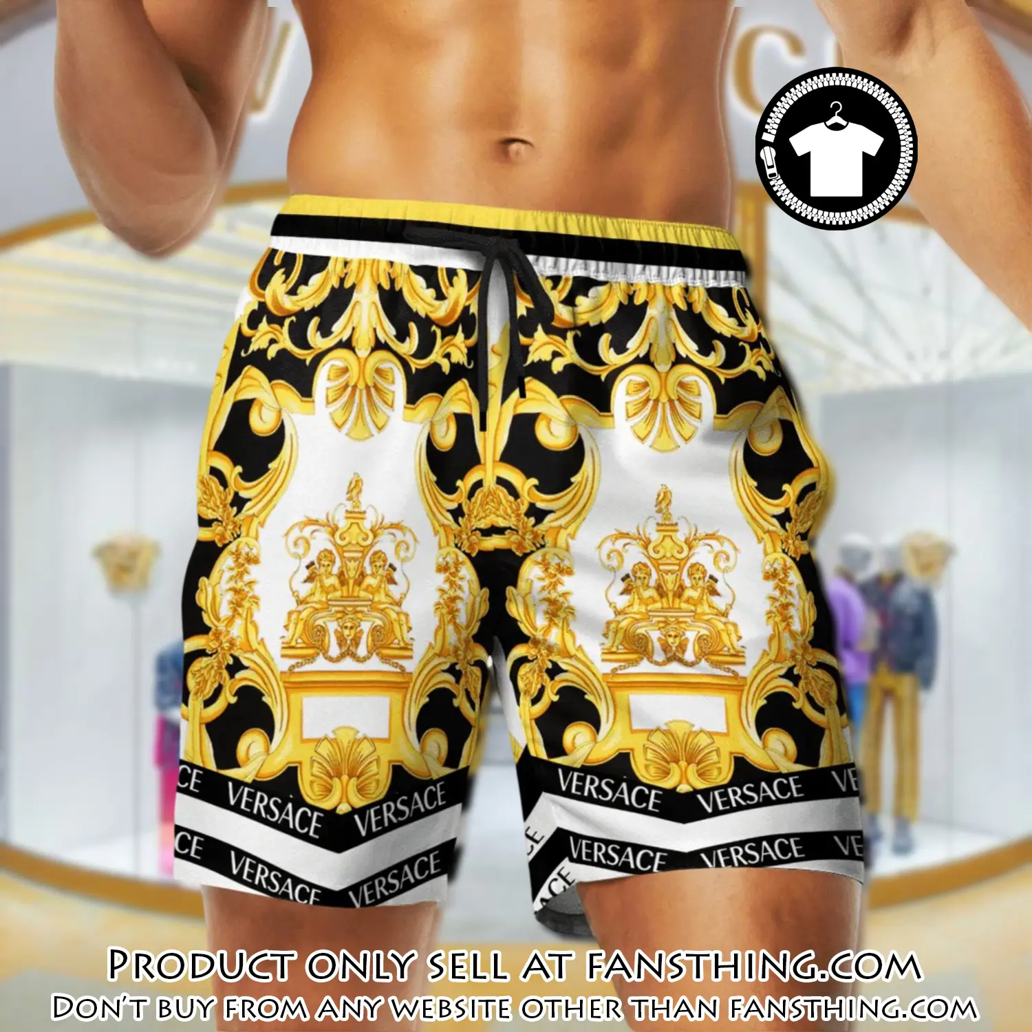 Versace golden luxury brand premium fashion shorts for men fst5706796
